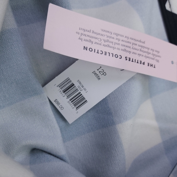 New Banana Republic Black White Stretch Rayon Cotton Blend Size 12P - Picture 4 of 11